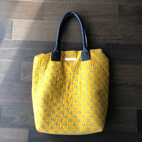 Kantha Bae Handbags - Yellow Kantha tote bag